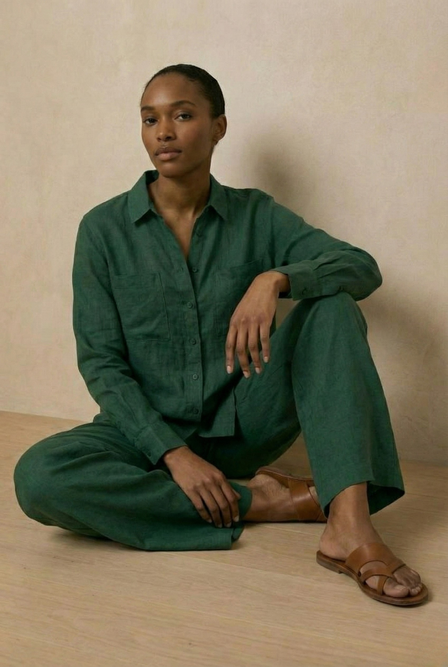 Bottle Green Cord Set Garud Wear