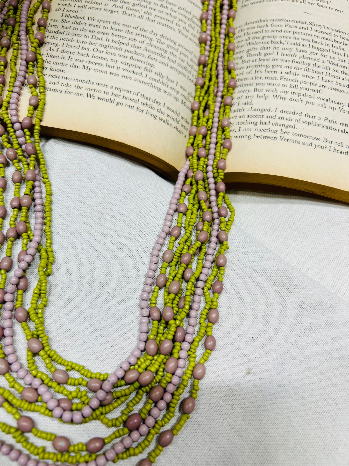 Green Pink Necklace Guiyaa Jewels