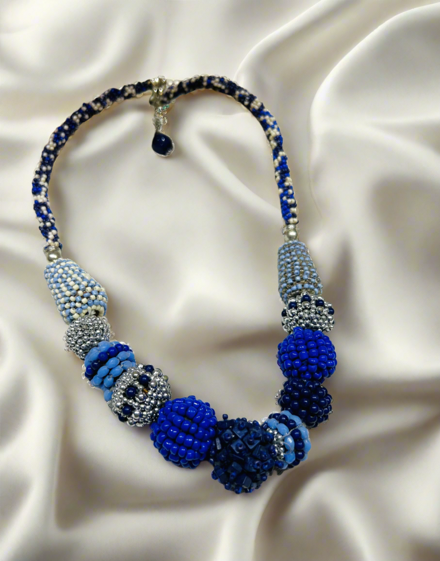Blue Beads Necklace - Garud Wear