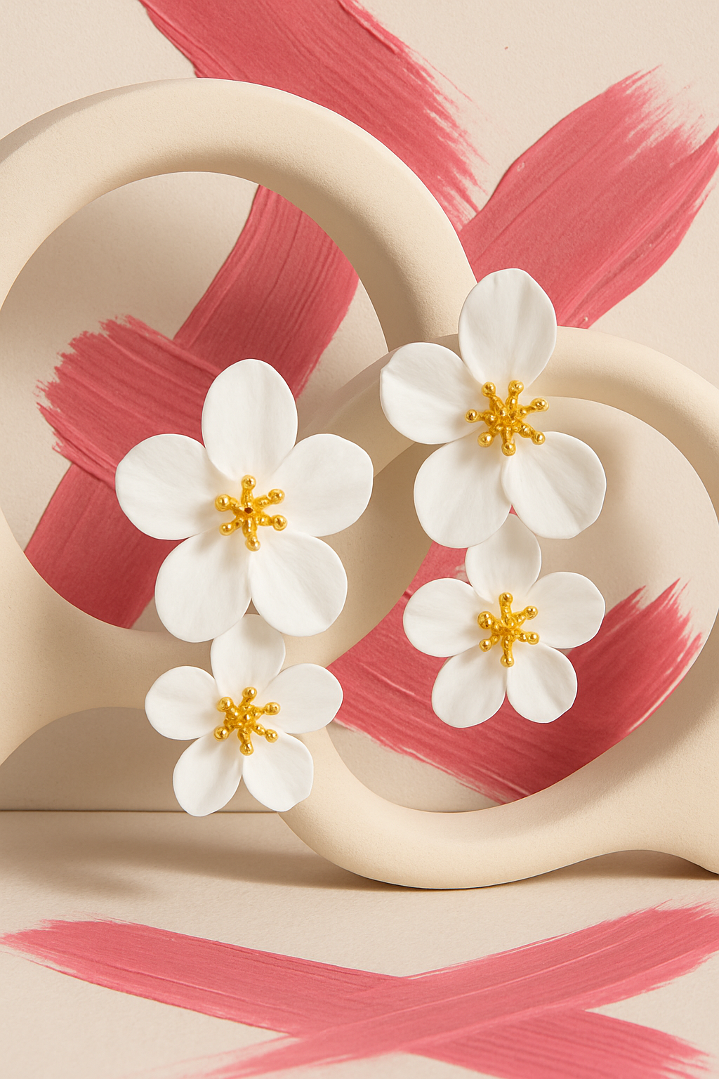 White Flowers Drop Garud Wear