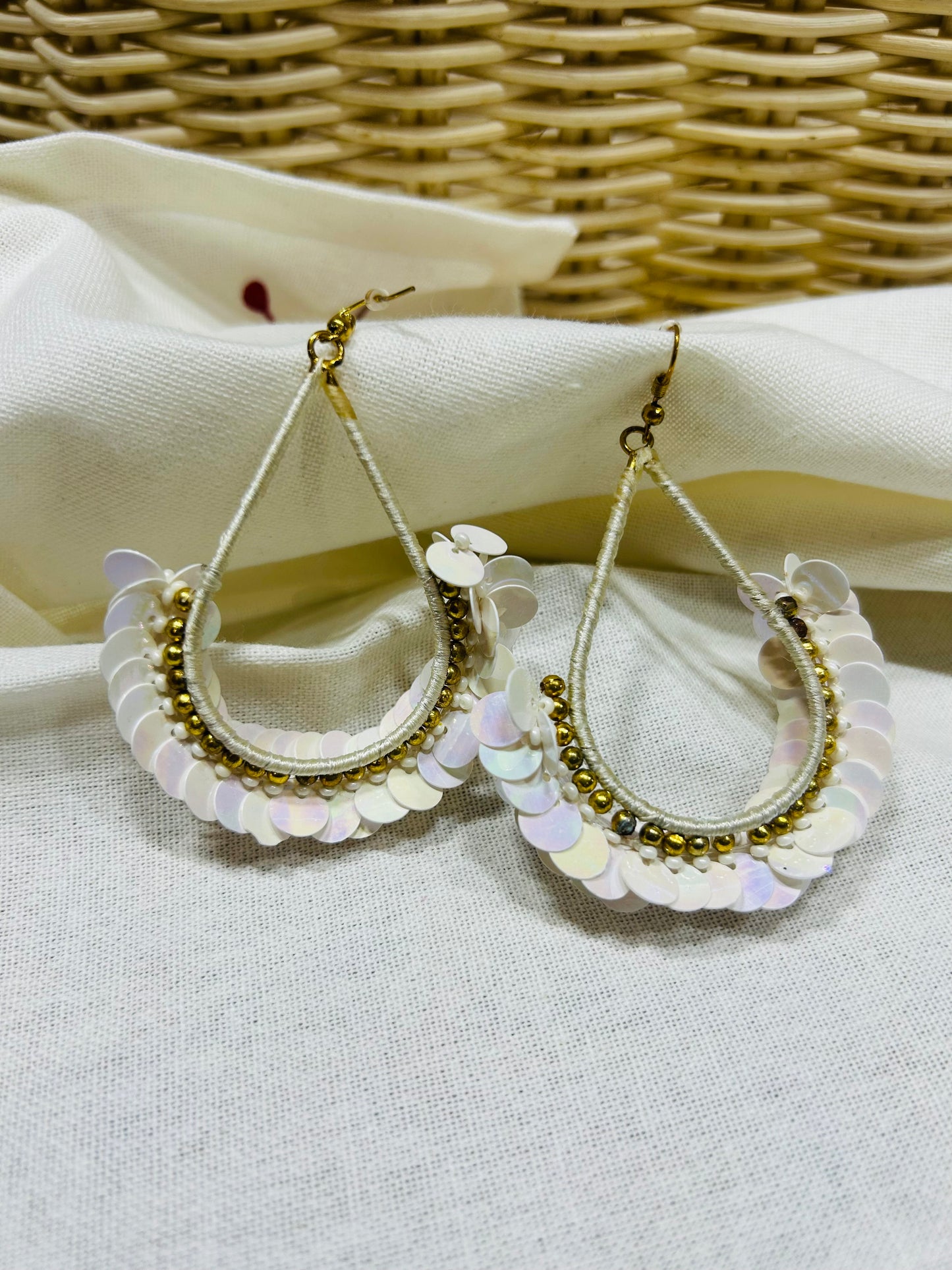 White Dazzle Teardrop Earrings - Garud Wear