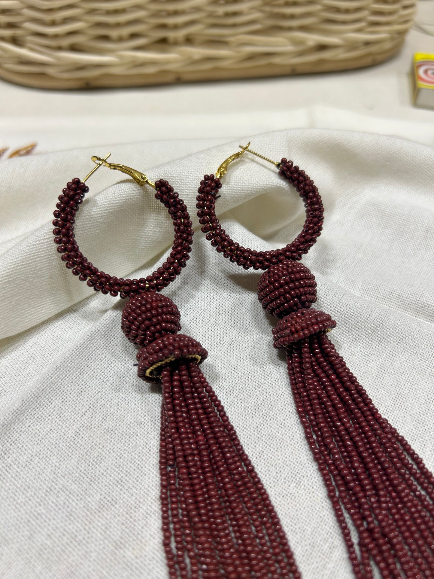 Ruby Hoops Long Tassels - Garud Wear