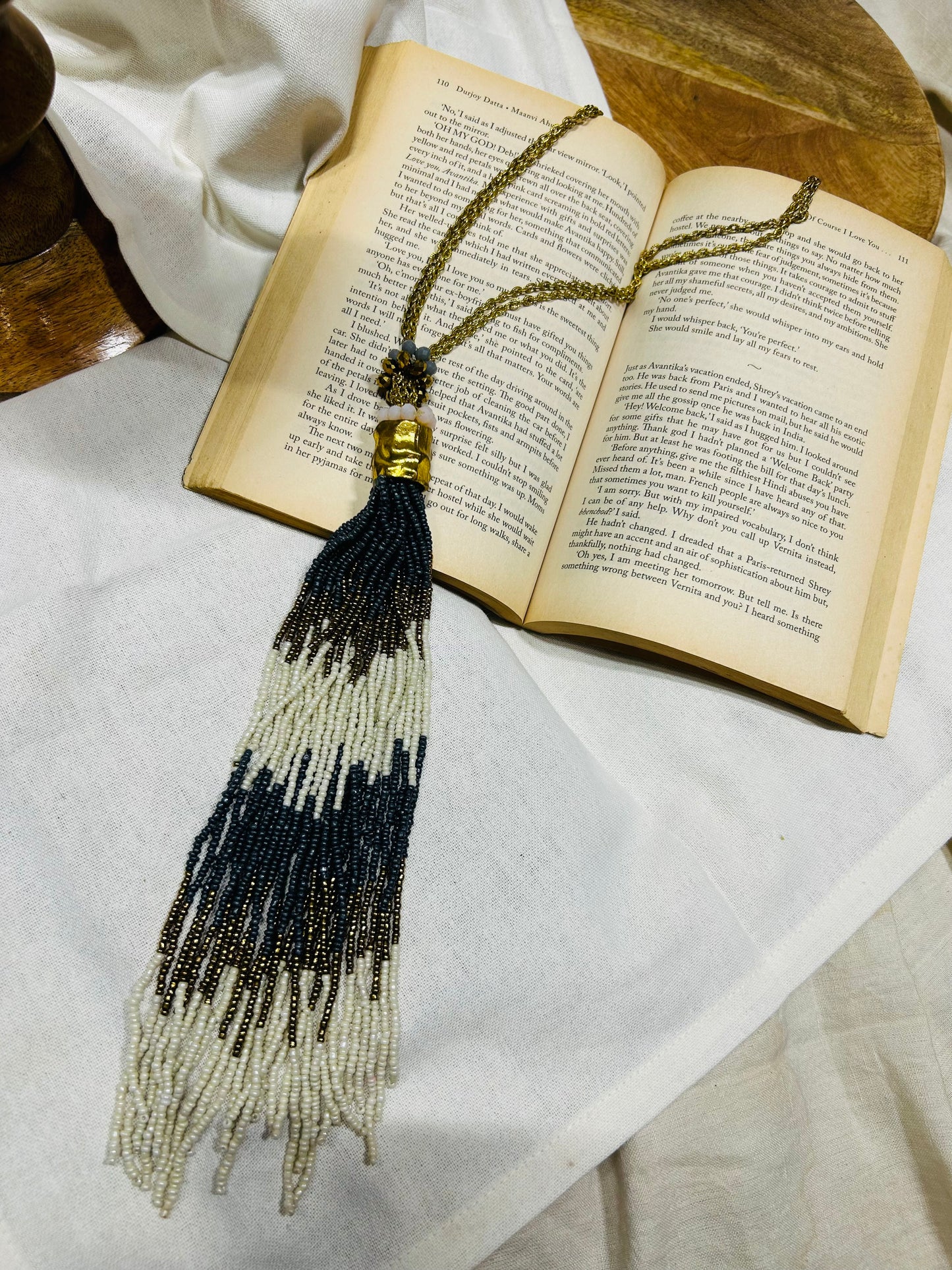 Grey Long Neckpiece Guiyaa Jewels