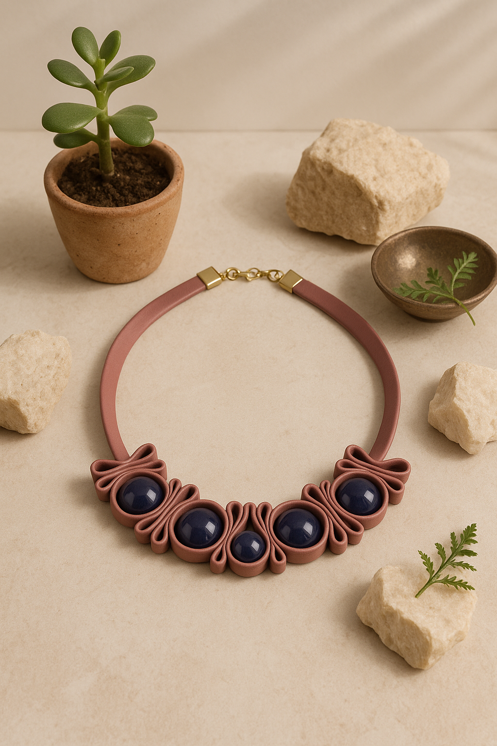 Pink Leather Necklace Garud Wear