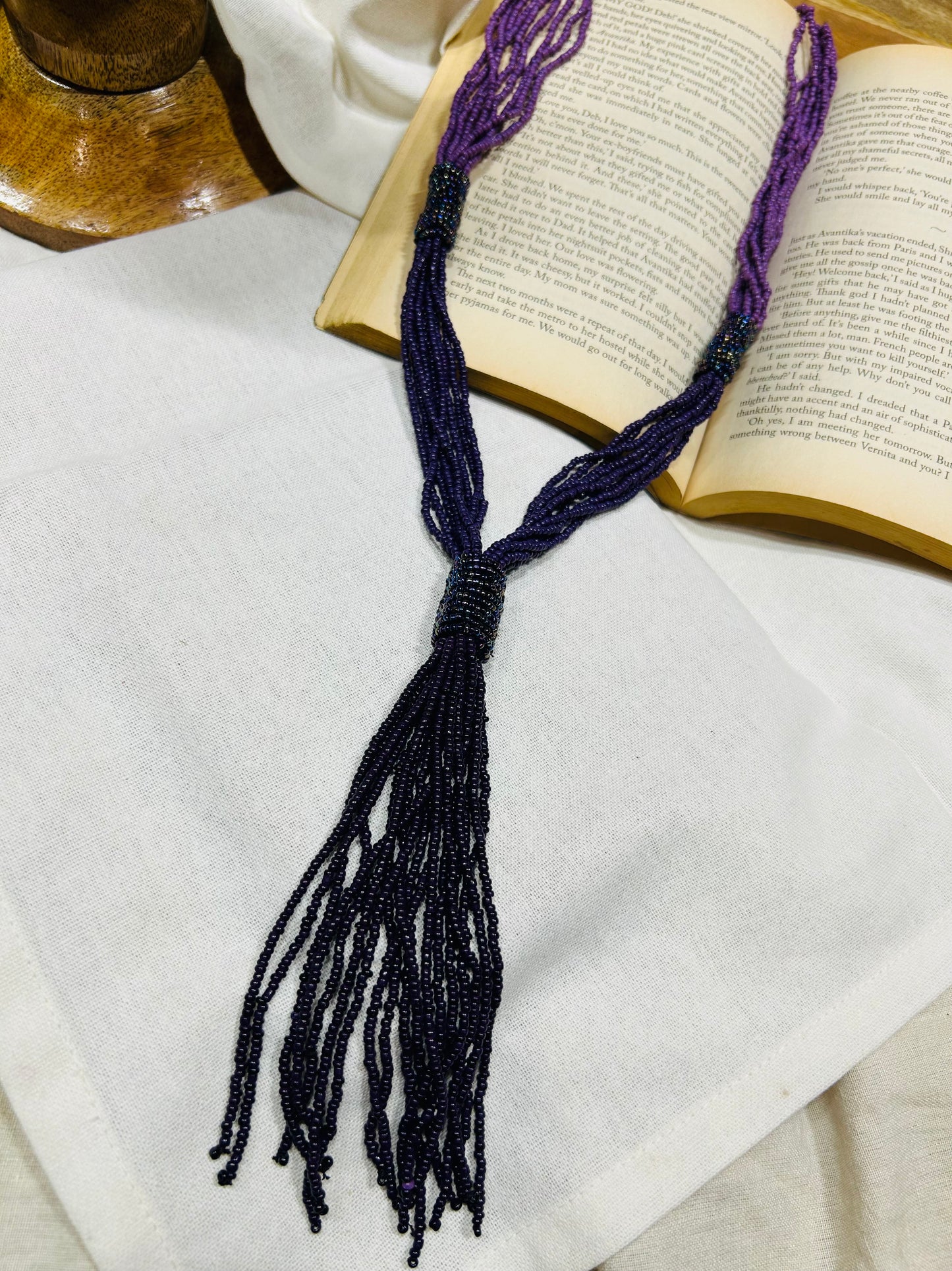 Purple Long Necklace Guiyaa Jewels