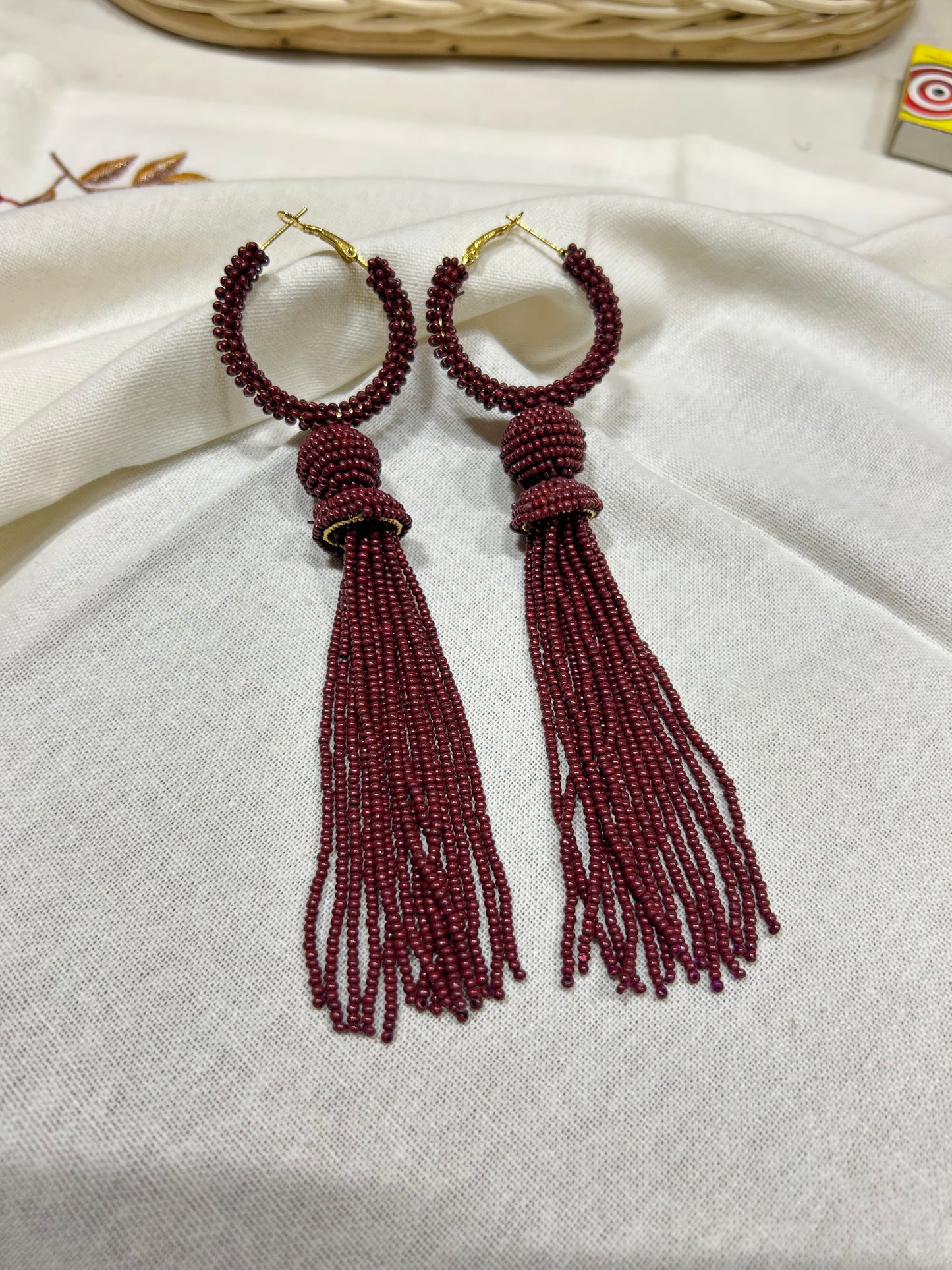 Ruby Hoops Long Tassels - Garud Wear