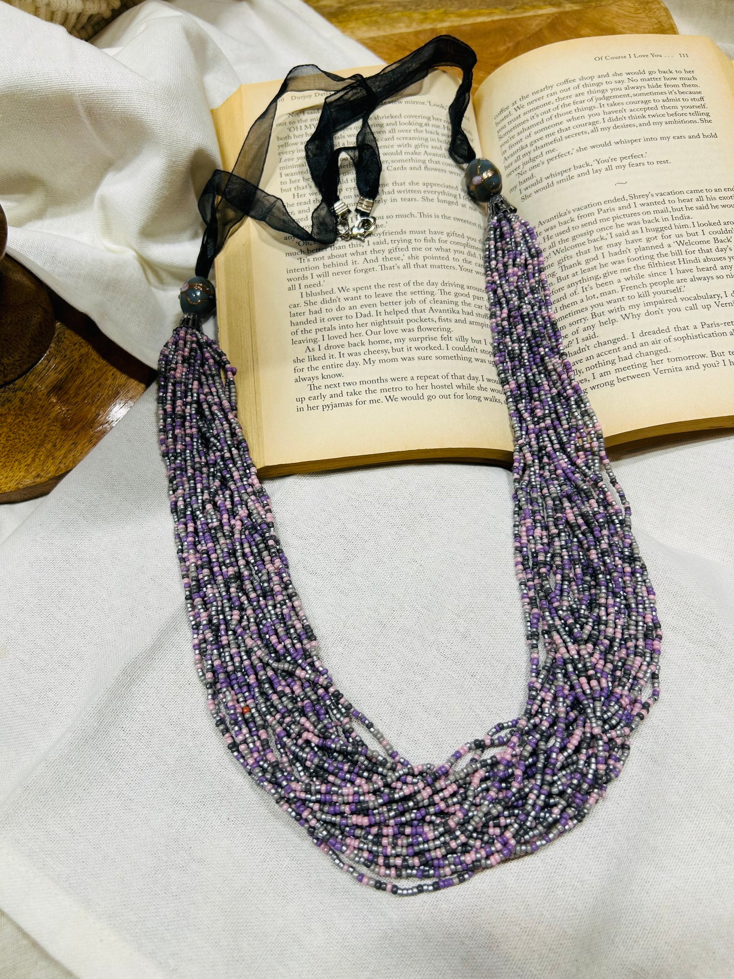 Multi Lavender Necklace Guiyaa Jewels