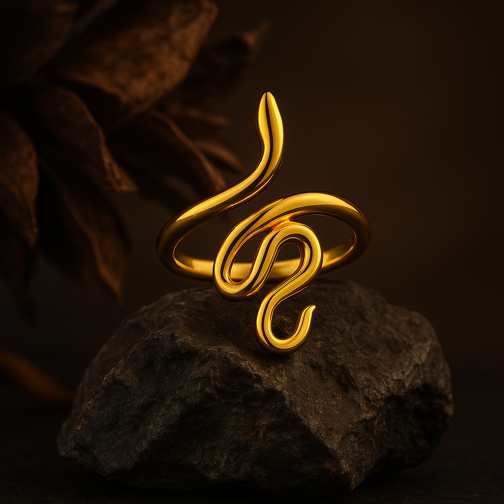 Golden Serpent Elegance Ring Garud Wear