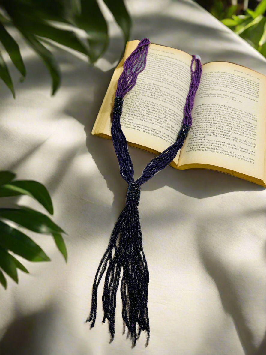 Purple Long Necklace Guiyaa Jewels