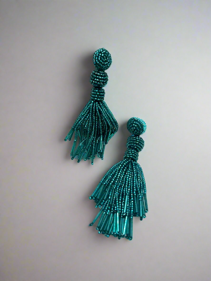 Turquoise Tide Tassel Drops - Garud Wear