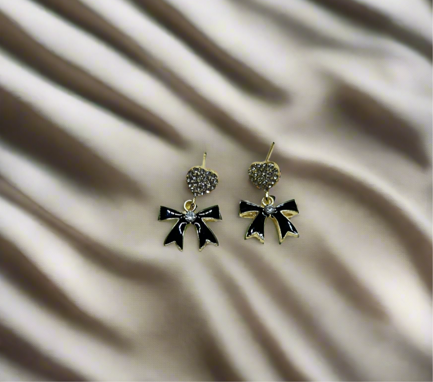 Noir Bow Earrings - Garud Wear