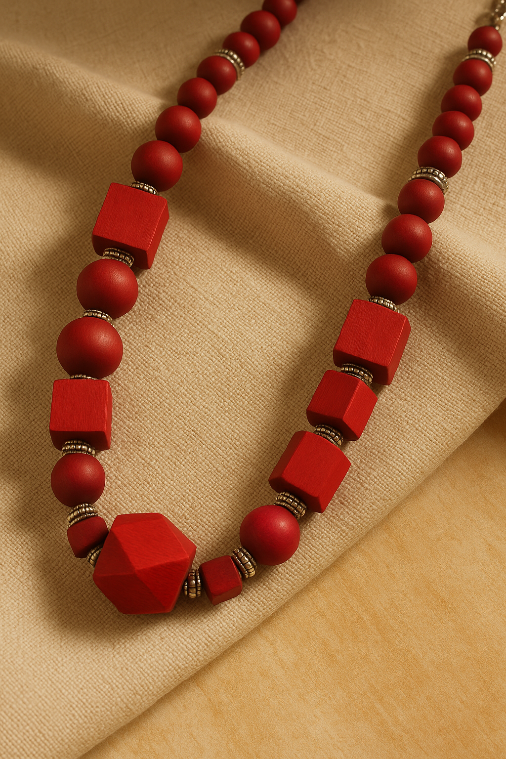 Radiant Ruby Beaded Necklace Garud Wear
