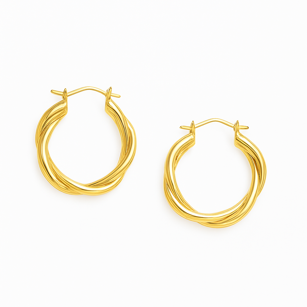 Golden Twist Hoops Garud Wear
