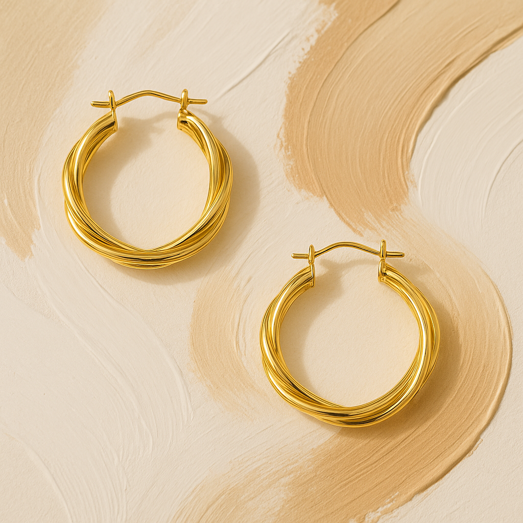Golden Twist Hoops Garud Wear