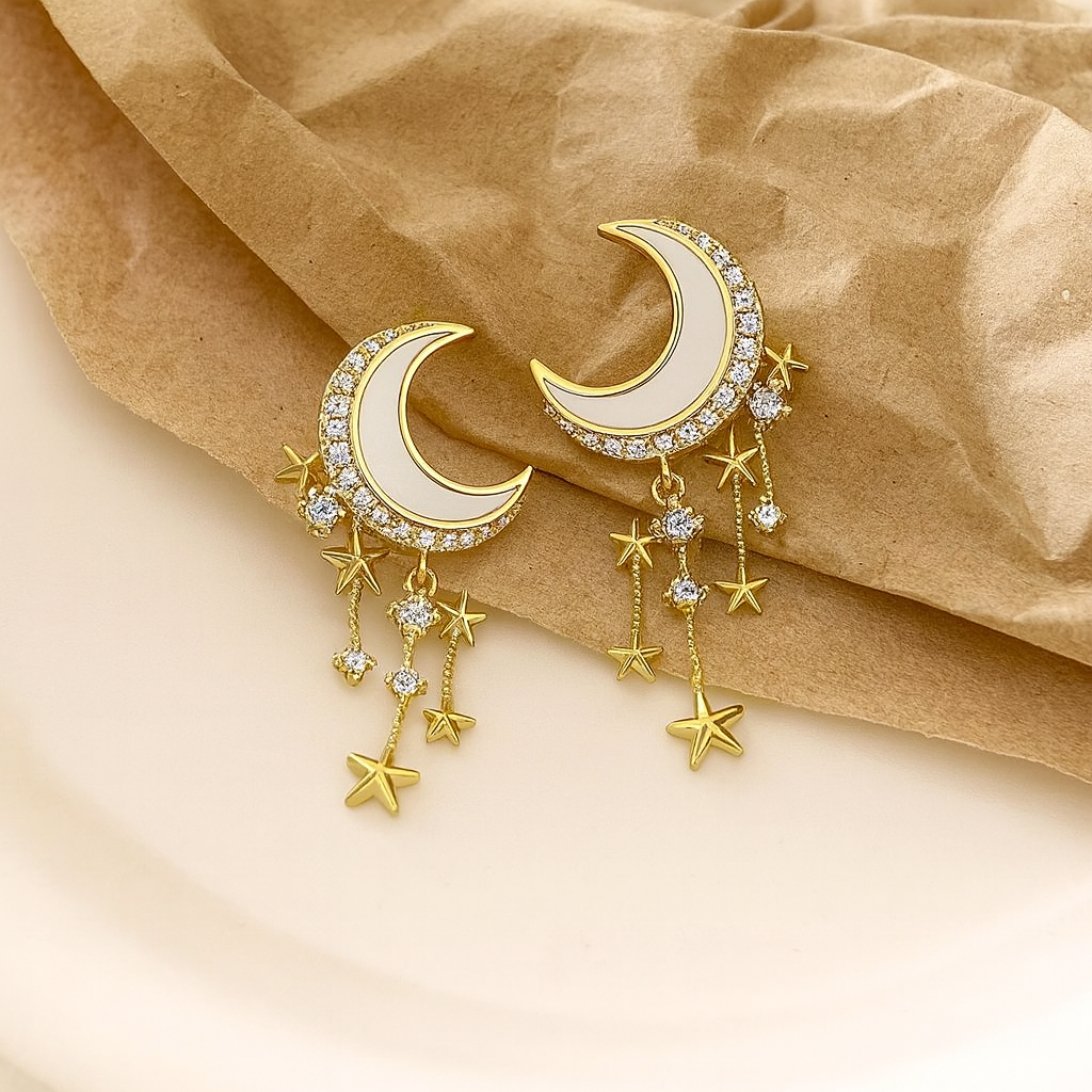 Celestial Glow Drop Earrings Garud Wear