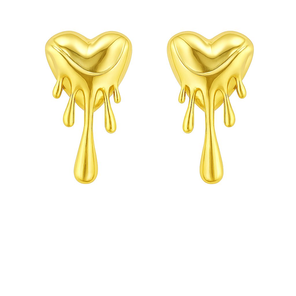 Golden Glow Heart Earrings Garud Wear