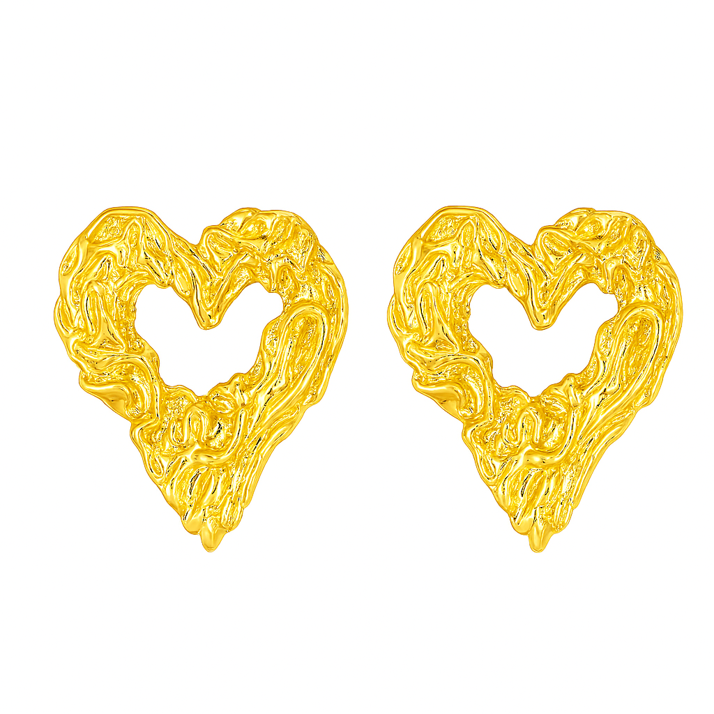 Golden Heart Glow Earrings Garud Wear