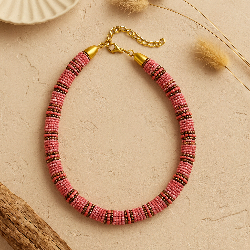 Blush Breeze Handmade Beaded Necklace Garud Wear