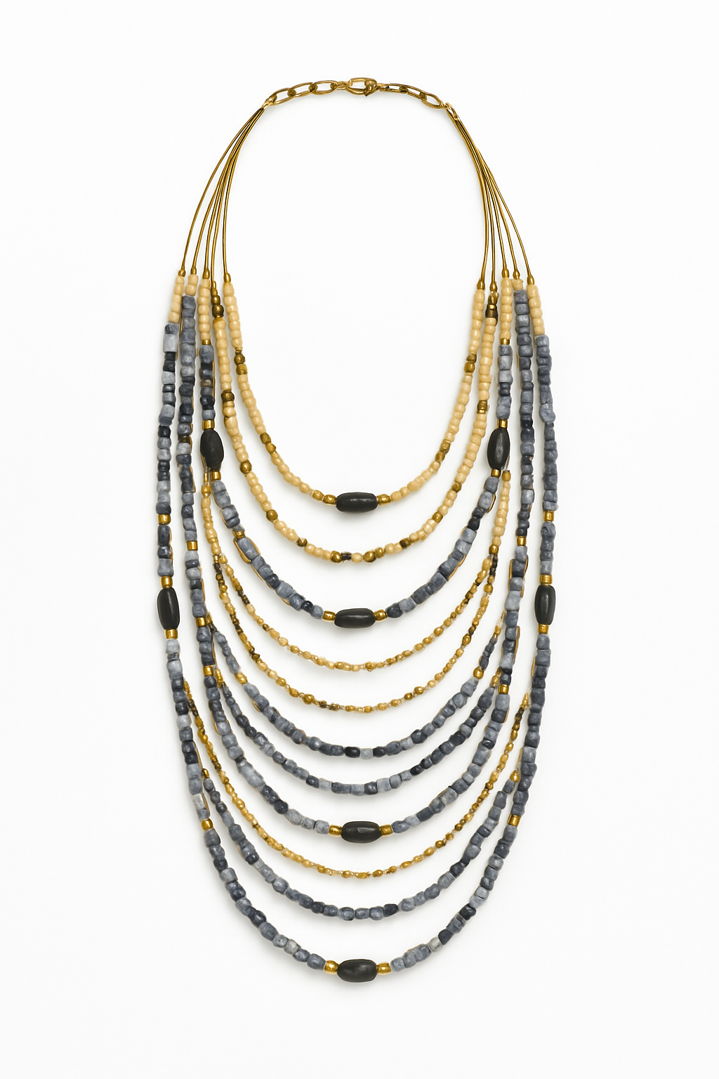 Elegant Shadow 14-Layer Beaded Necklace Garud Wear