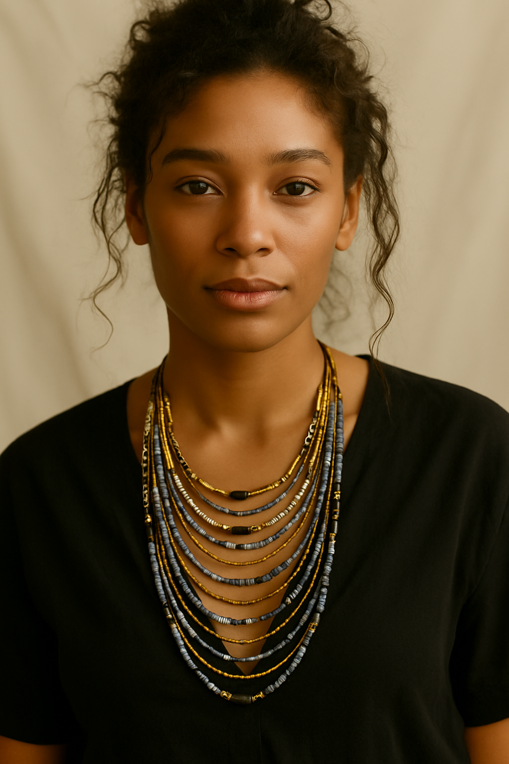 Elegant Shadow 14-Layer Beaded Necklace Garud Wear