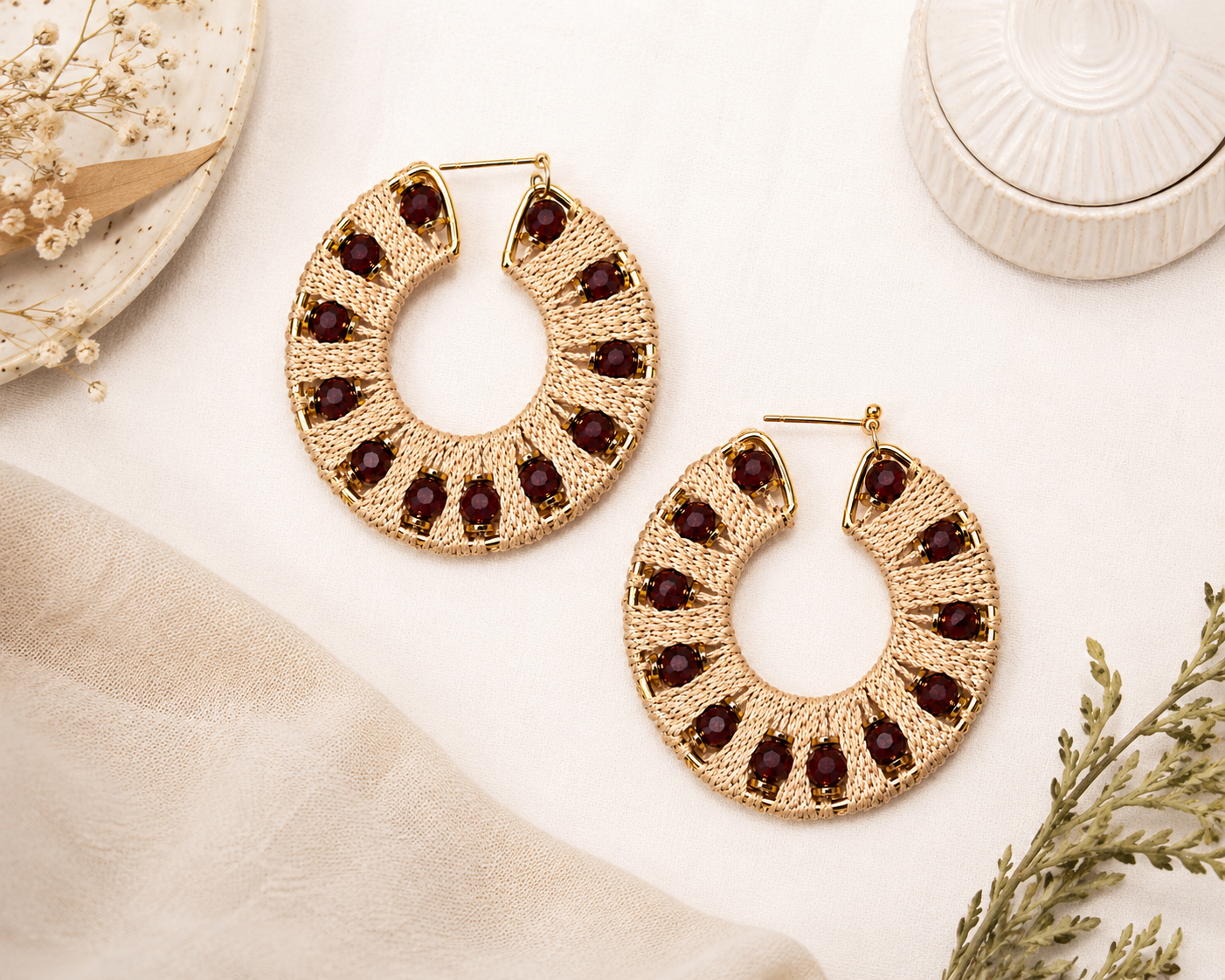 Soft Brown Lightweight earrings Garud Wear