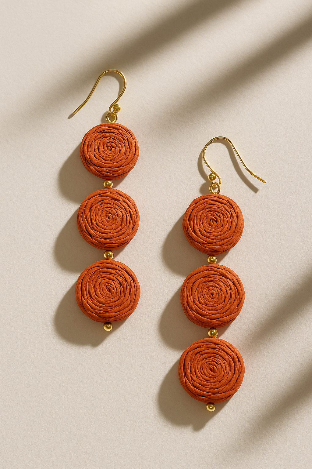 Rusty Orange Raffia Drops Garud Wear