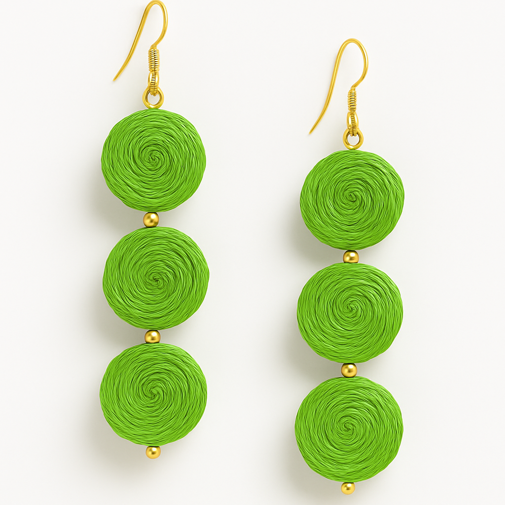 Emerald Breeze Raffia Earrings Garud Wear