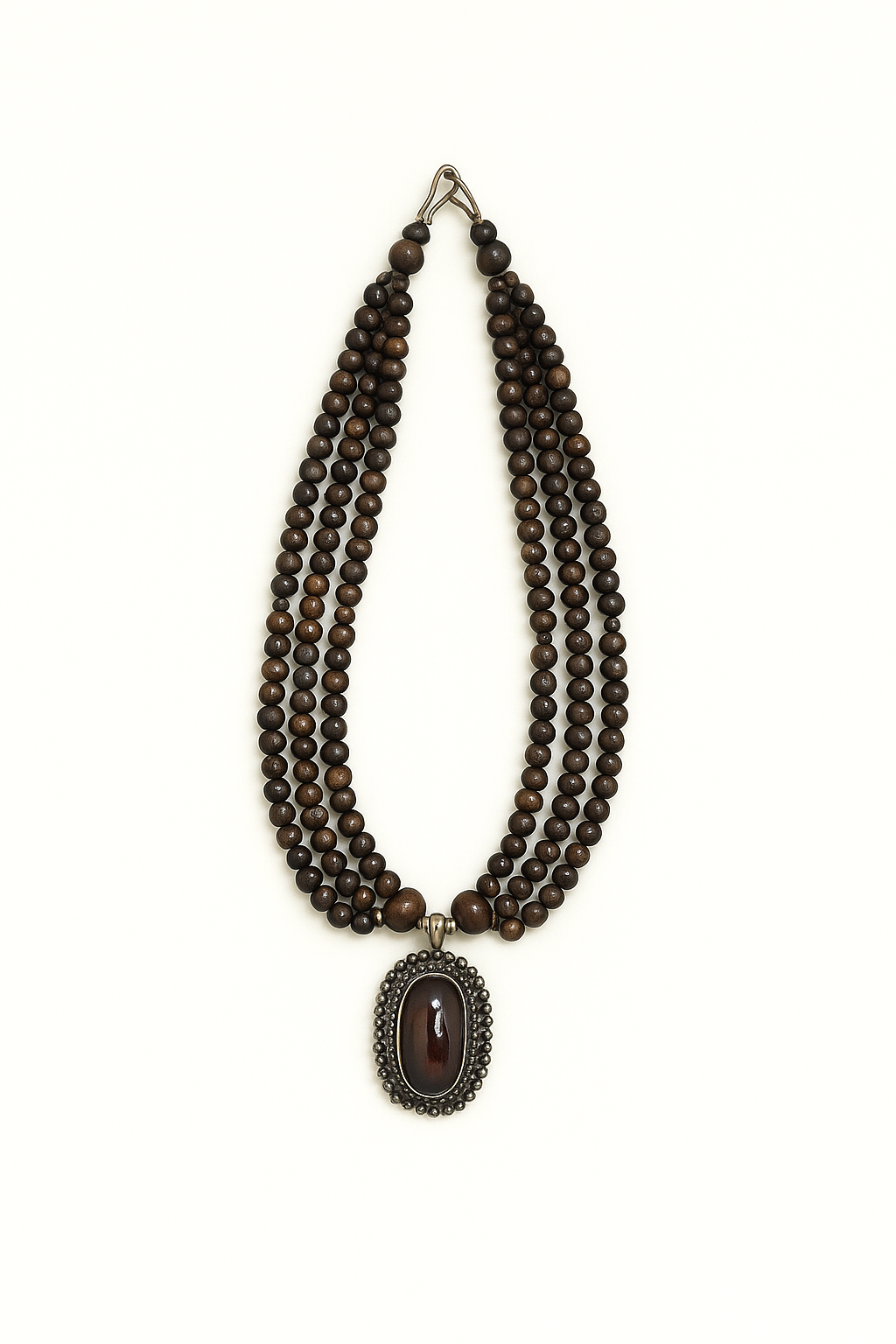 Earthy Elegance Brown Beaded Necklace Garud Wear