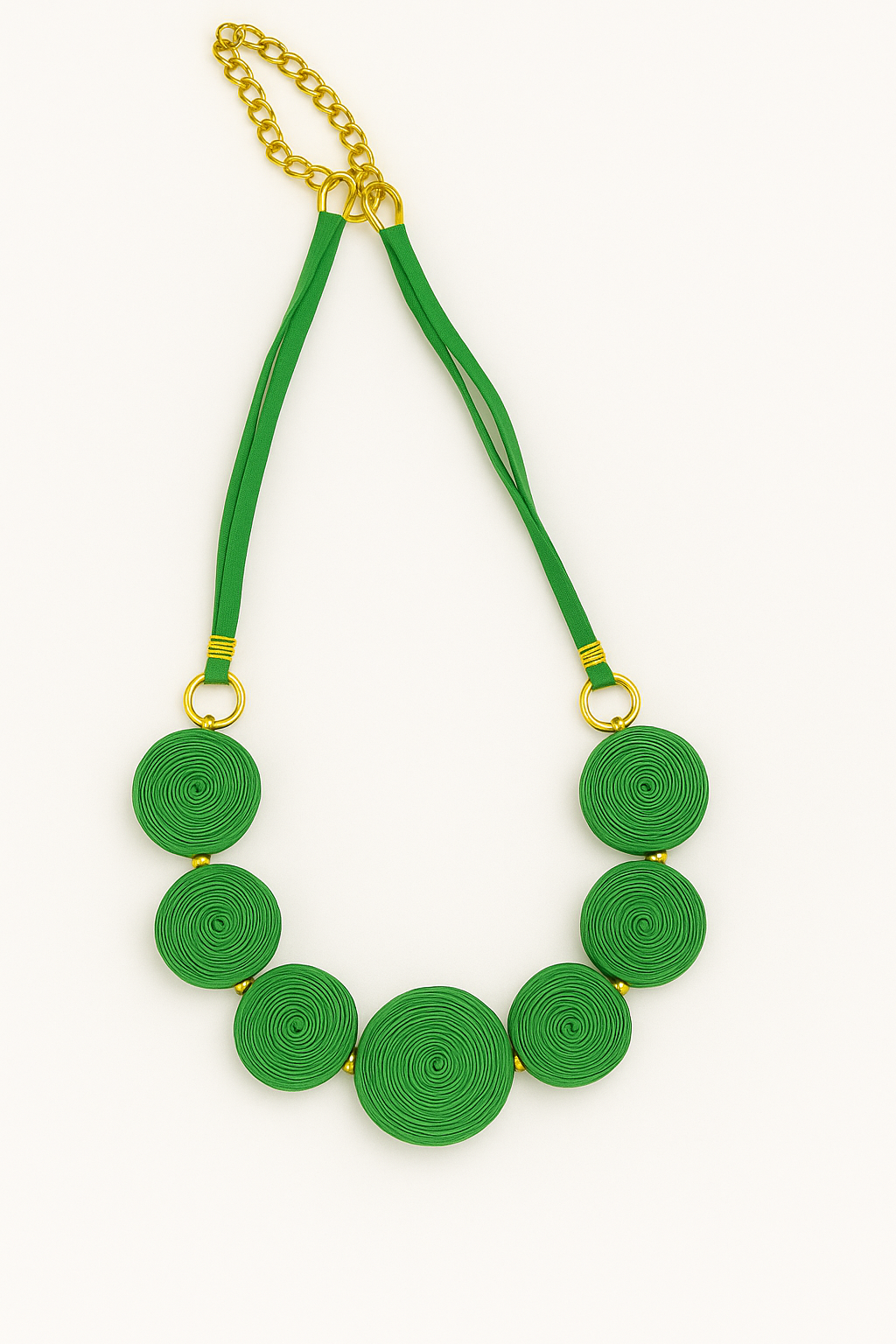 EcoLush Green Raffia Necklace Garud Wear