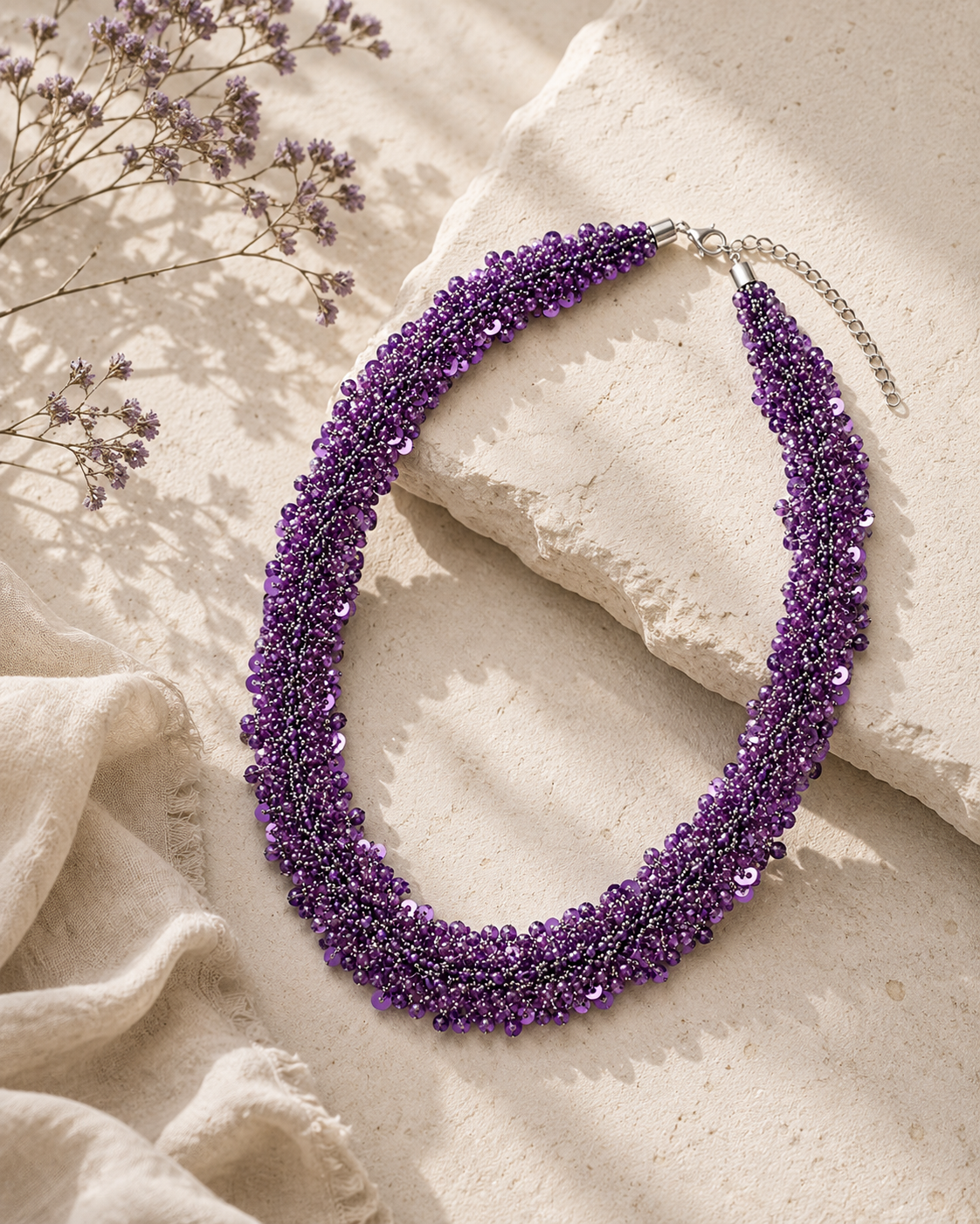 Purple lightweight handmade necklace Garud Wear