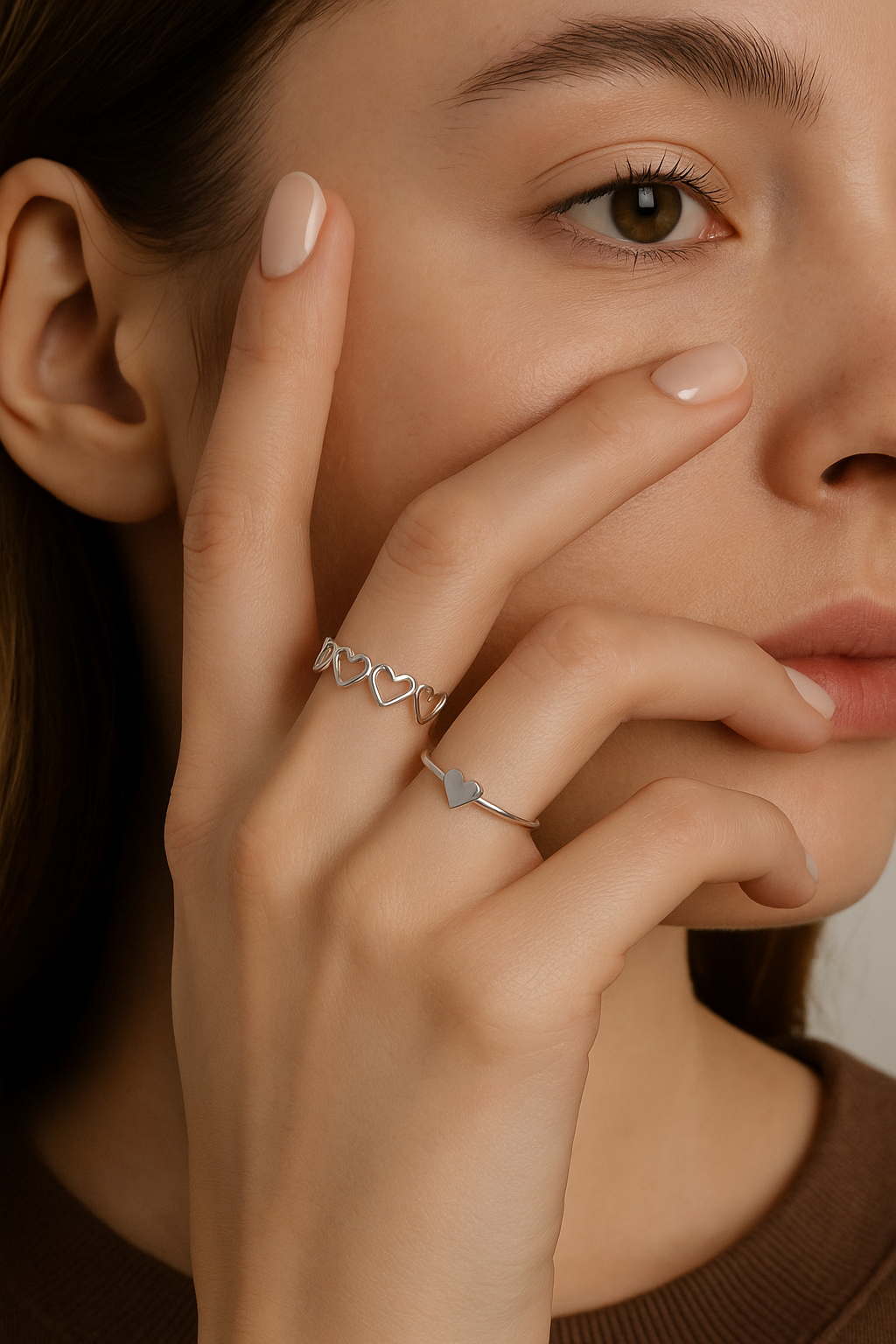 Silver Heart Duo Ring Garud Wear