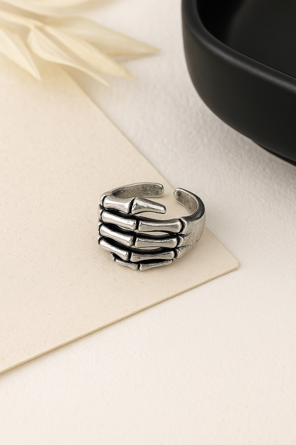 Ethereal Skeleton Silver Ring Garud Wear
