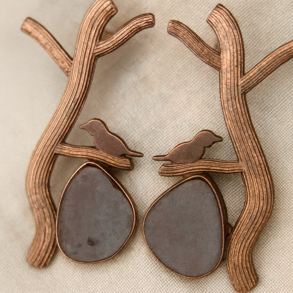 Rose Gold Dawn Bird Earrings Garud Wear