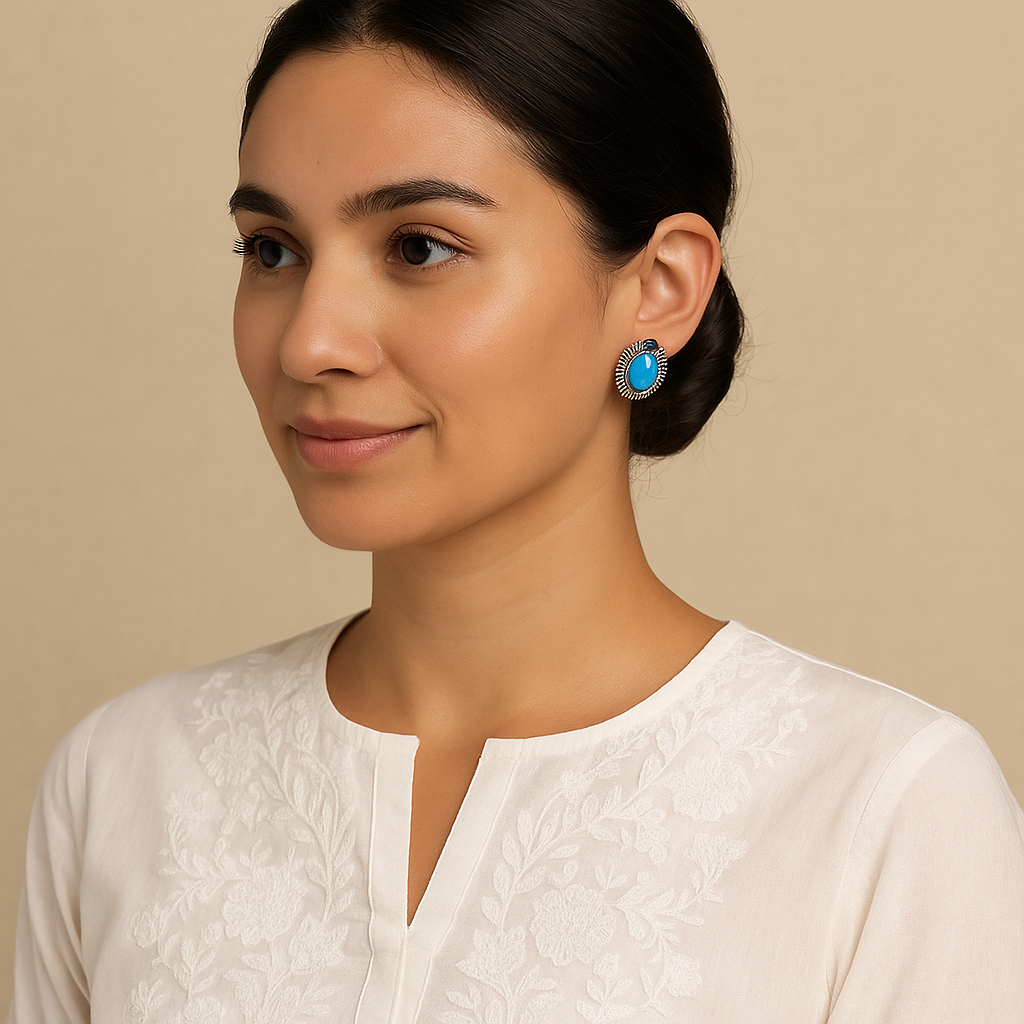 Blue Charm Studs Garud Wear