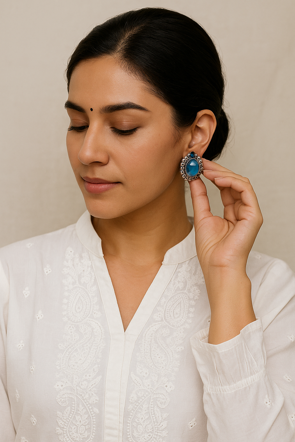Blue Charm Studs Garud Wear
