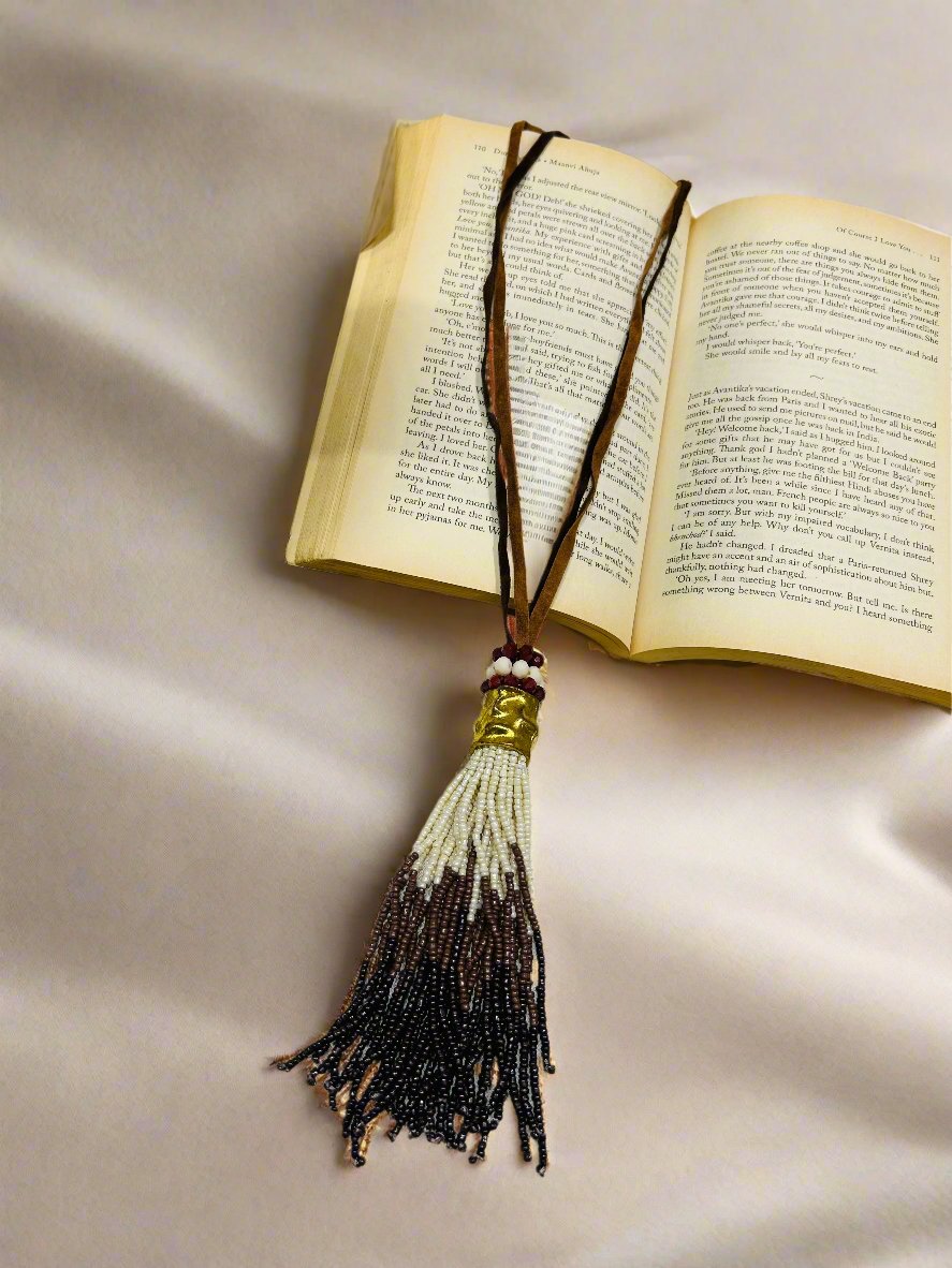 Brown Long Neckpiece Guiyaa Jewels