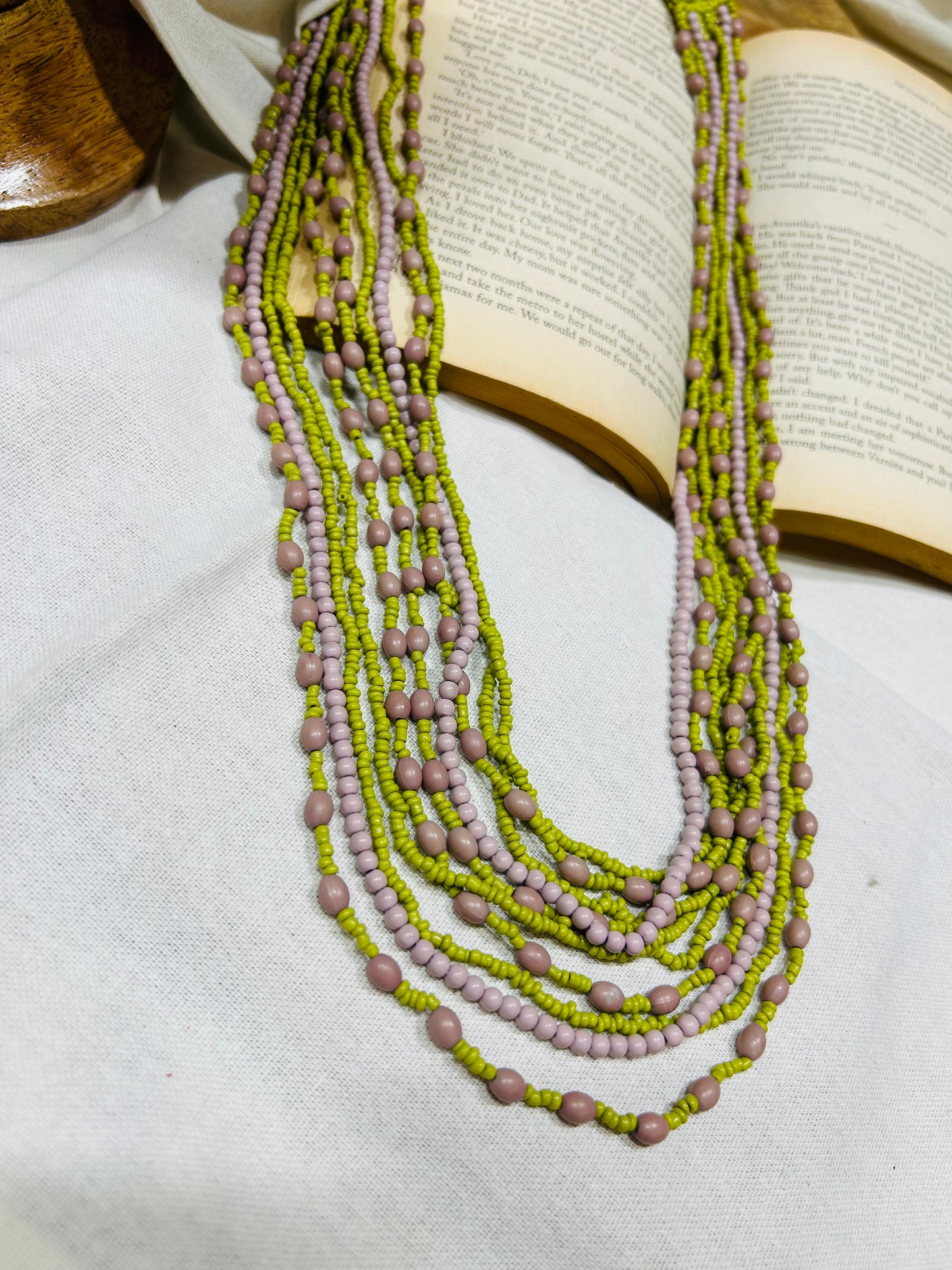Green Pink Necklace Guiyaa Jewels