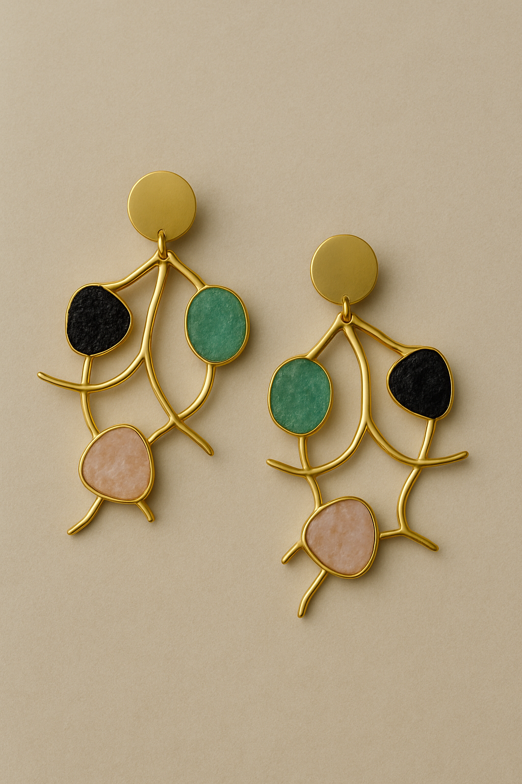 Radiant Harmony Multi-Color Stone Earrings Garud Wear