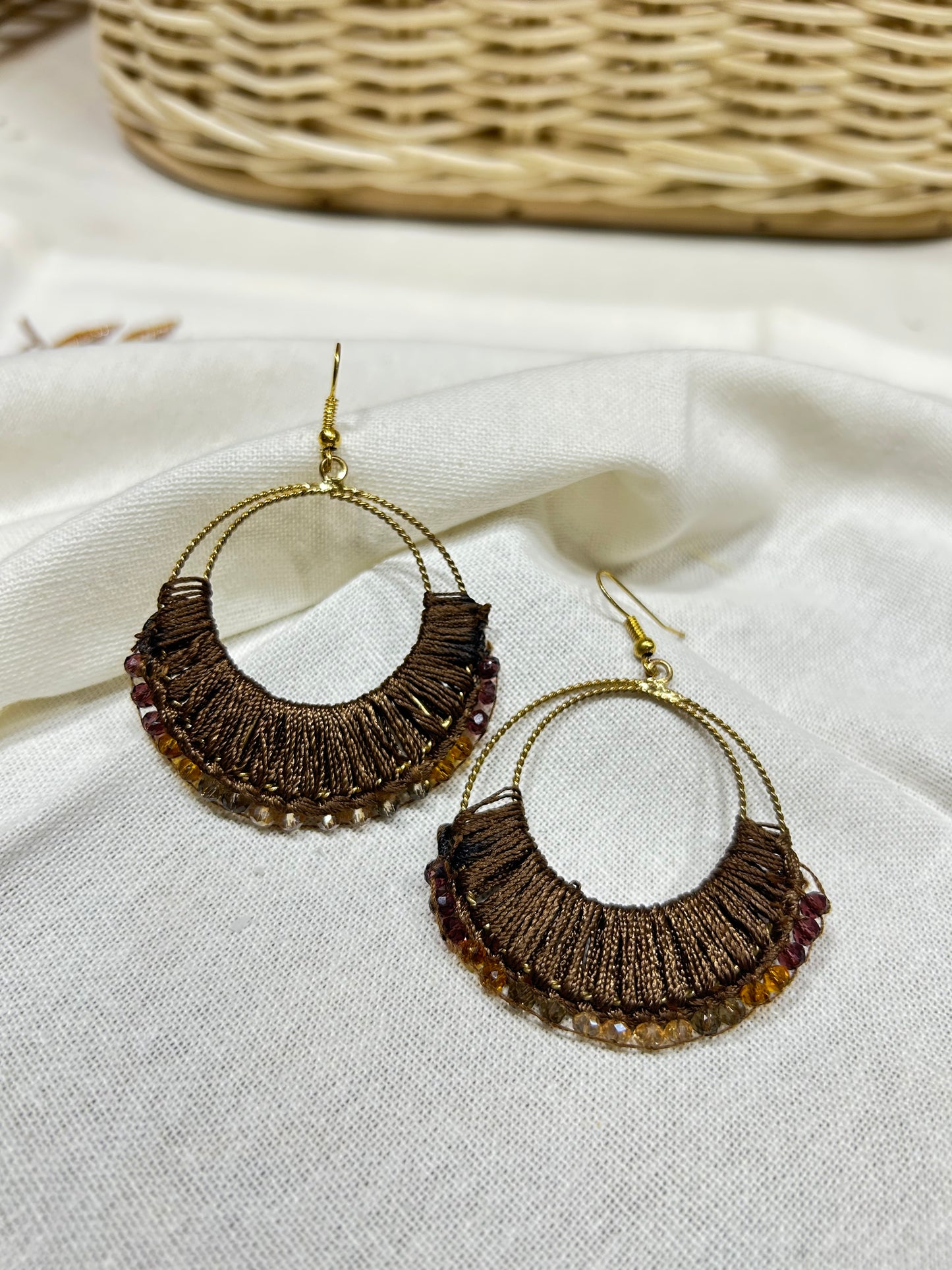 Brown Elegant Earrings - Garud Wear