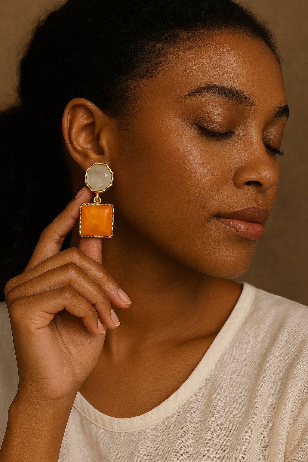 Sunset Elegance Stone Earrings Garud Wear