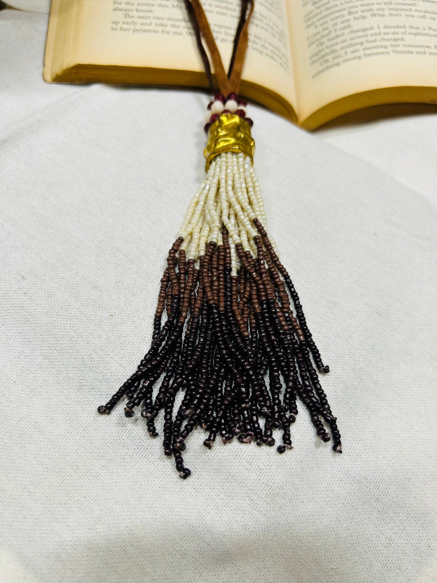 Brown Long Neckpiece Guiyaa Jewels