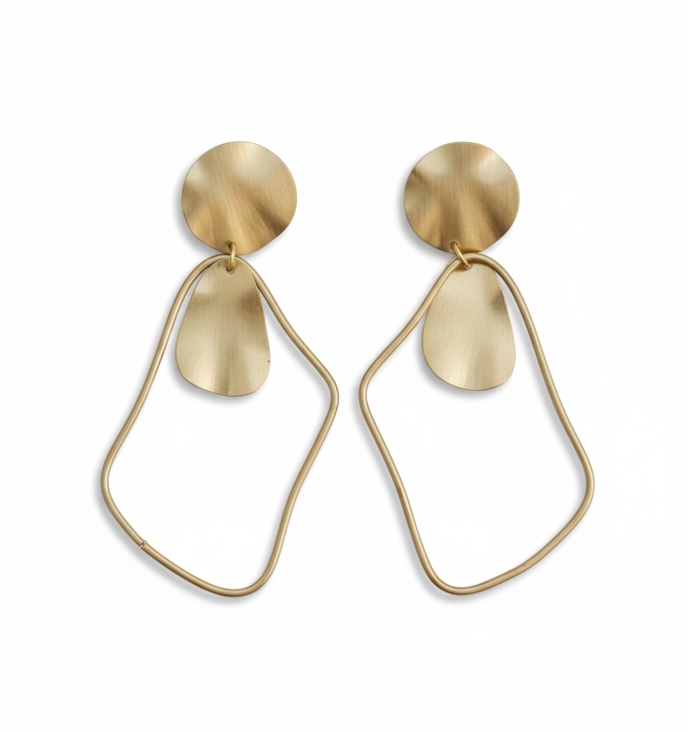 Golden Geo Elegance Earrings Garud Wear