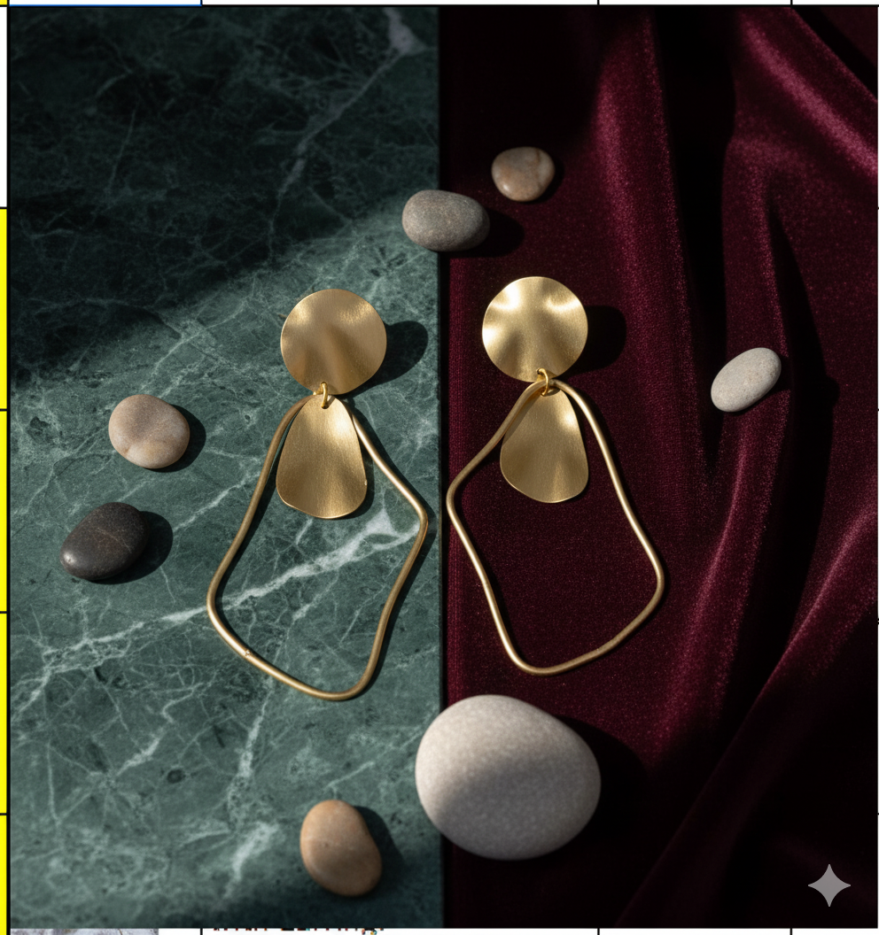 Golden Geo Elegance Earrings Garud Wear