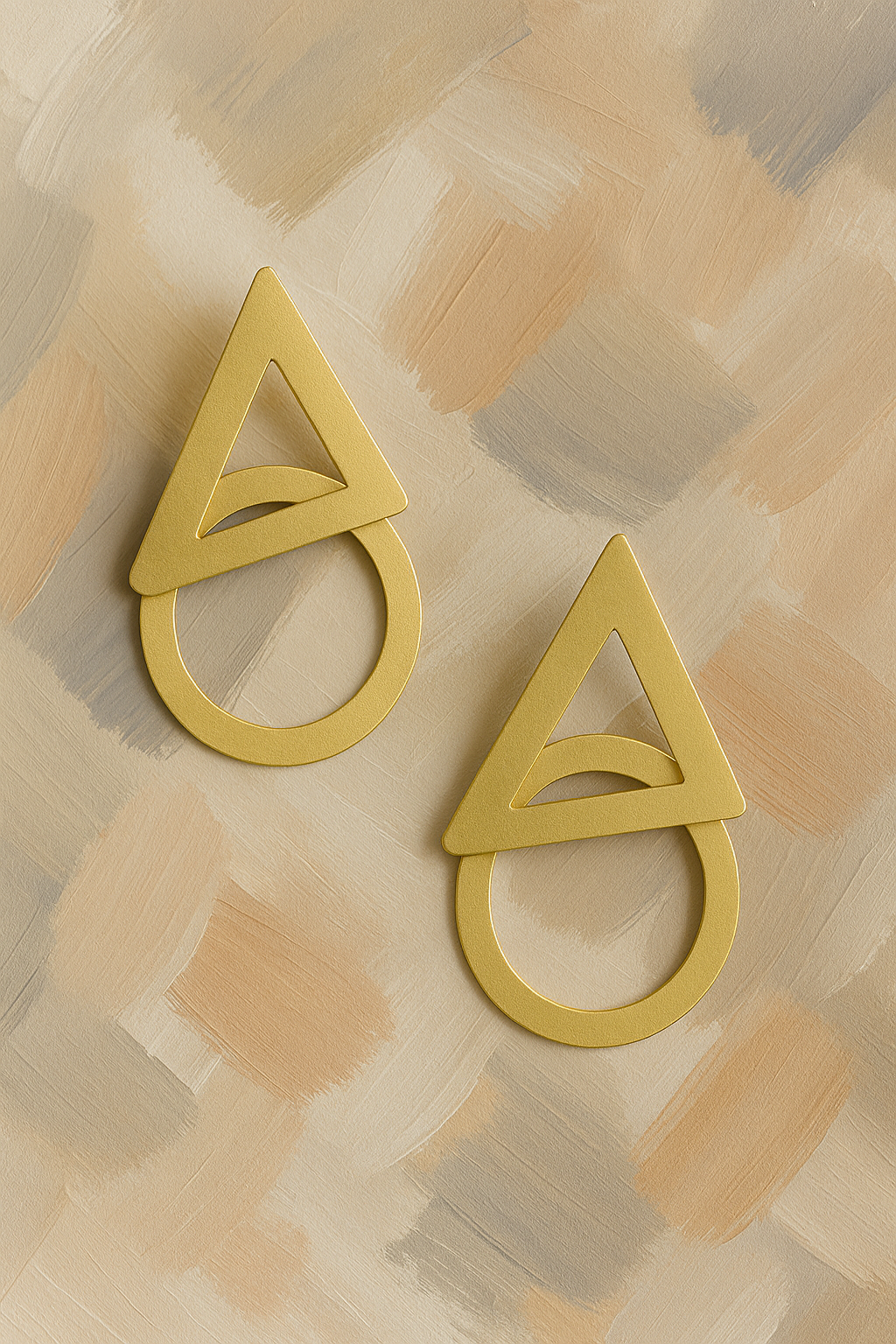 Golden Geometry Premium Brass Earrings Garud Wear