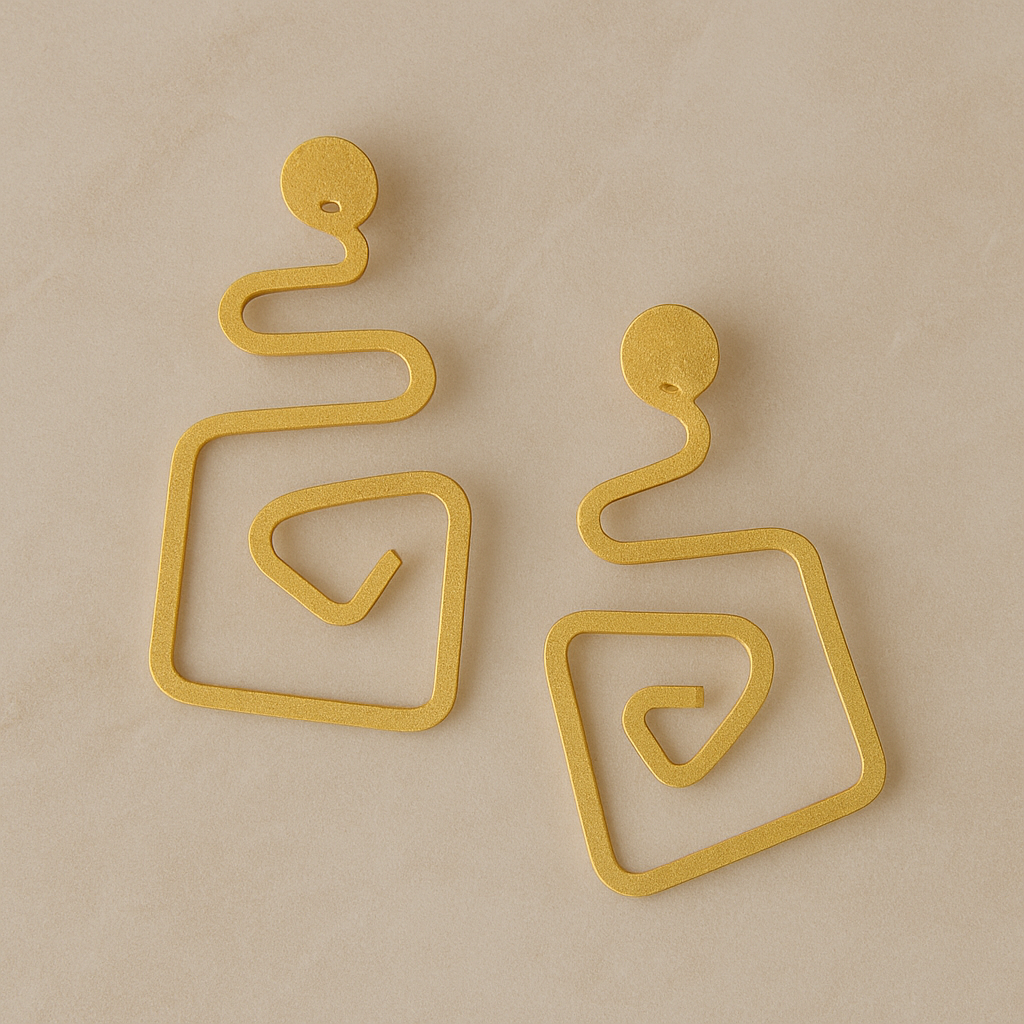 Golden Spiral Elegance Earrings Garud Wear