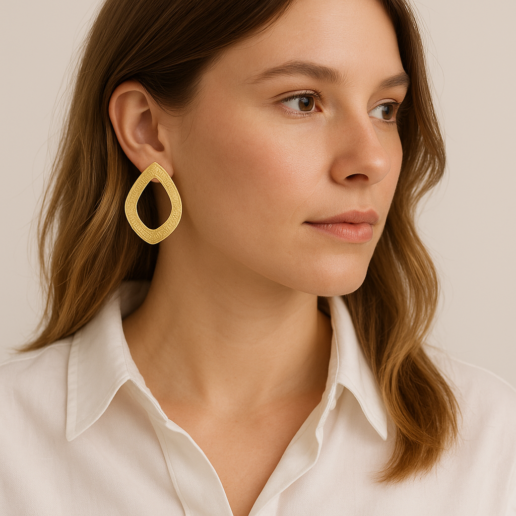 Golden Glow Handmade Brass Earrings Garud Wear
