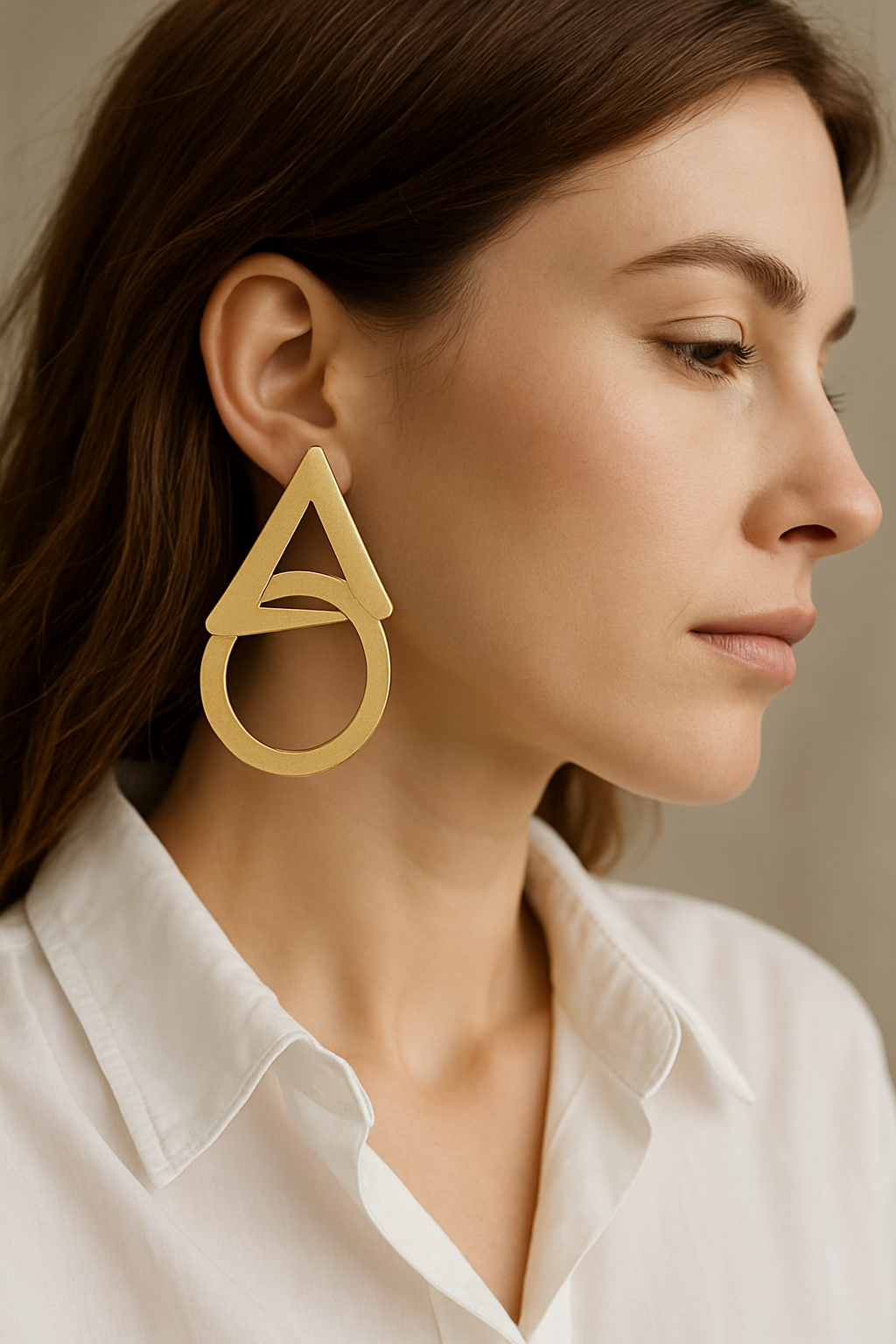Golden Geometry Premium Brass Earrings Garud Wear