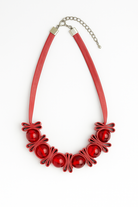 Pink Leather Necklace Garud Wear