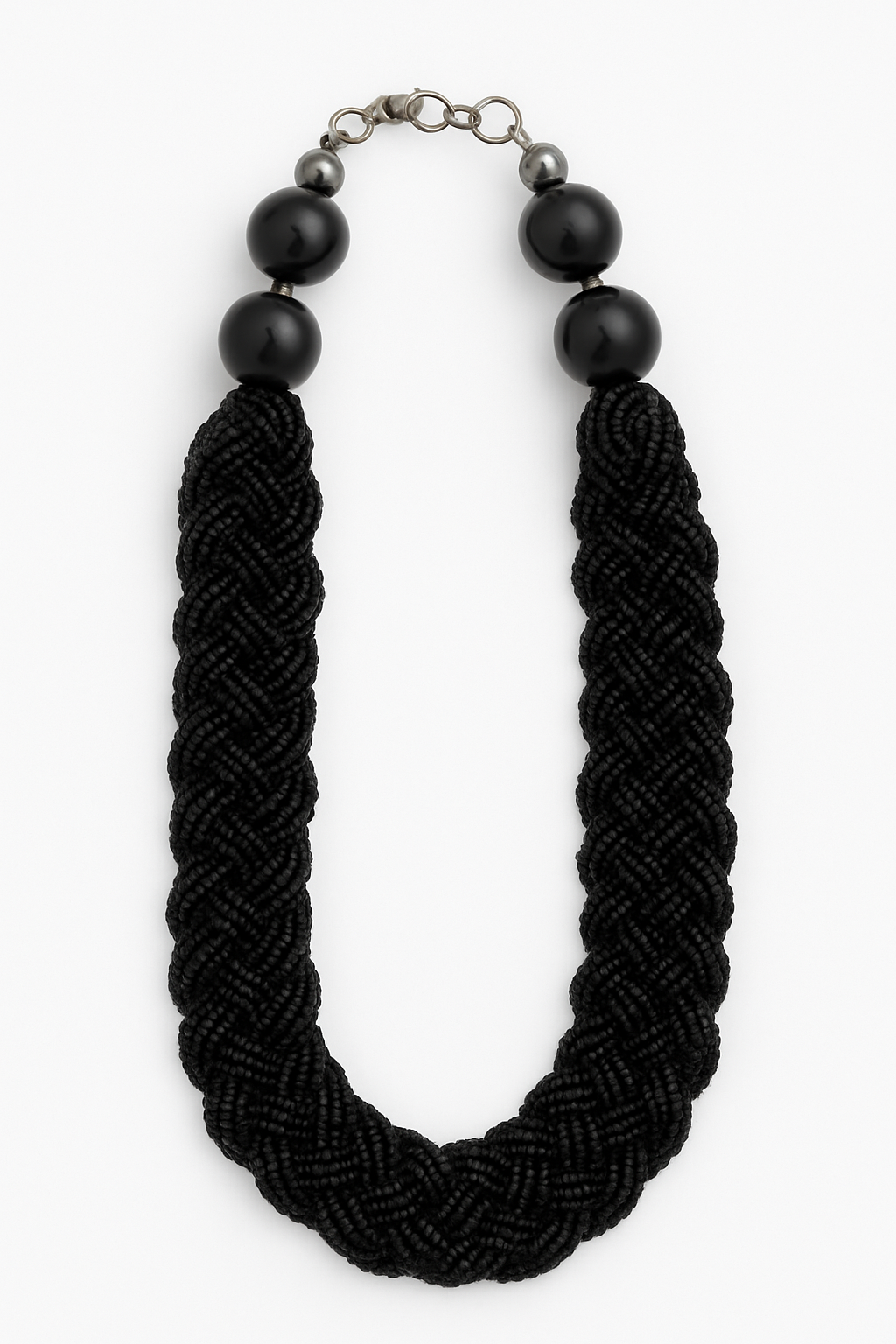 Organic Elegance Black Beaded Necklace Garud Wear