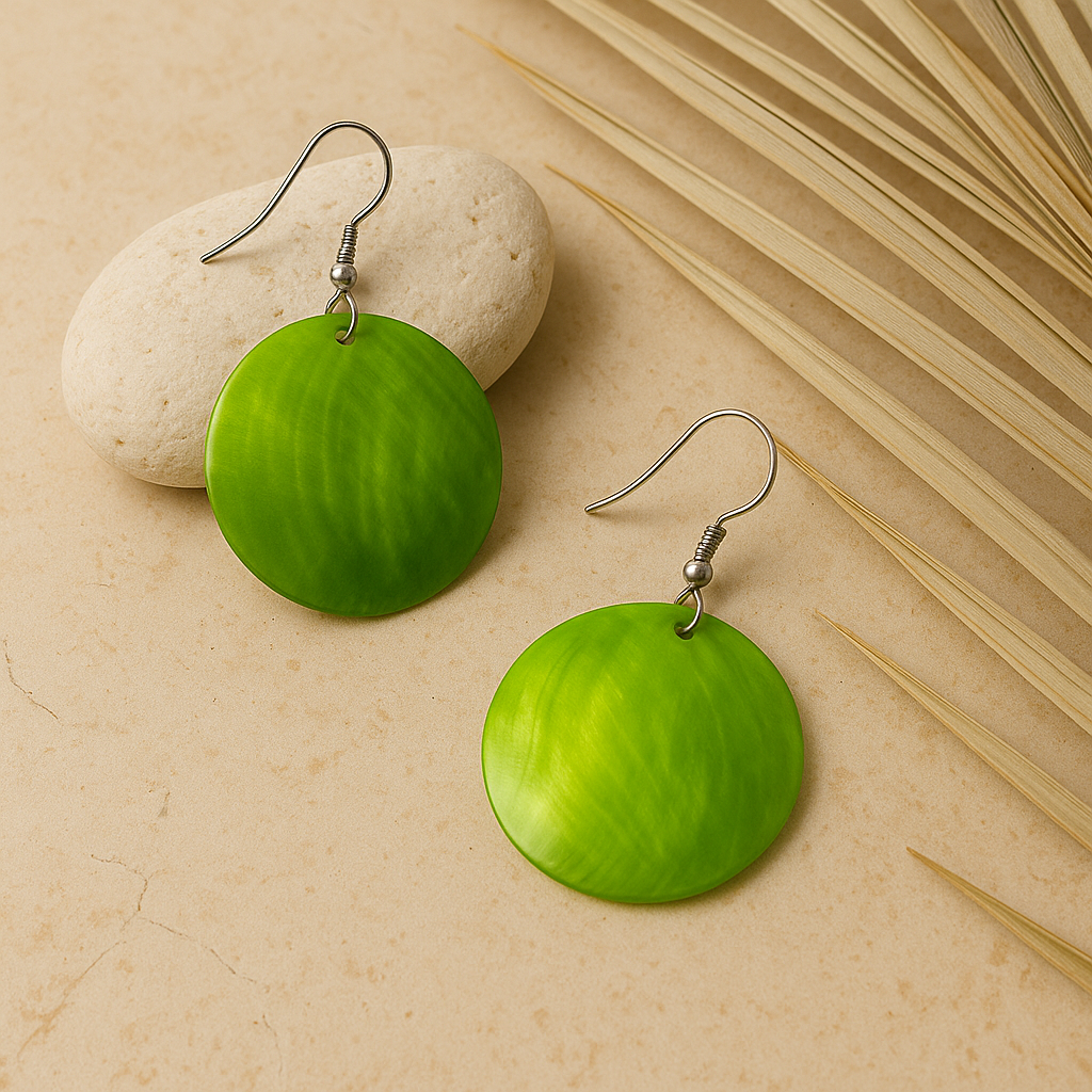 The Green Shell Breeze Earrings Garud Wear